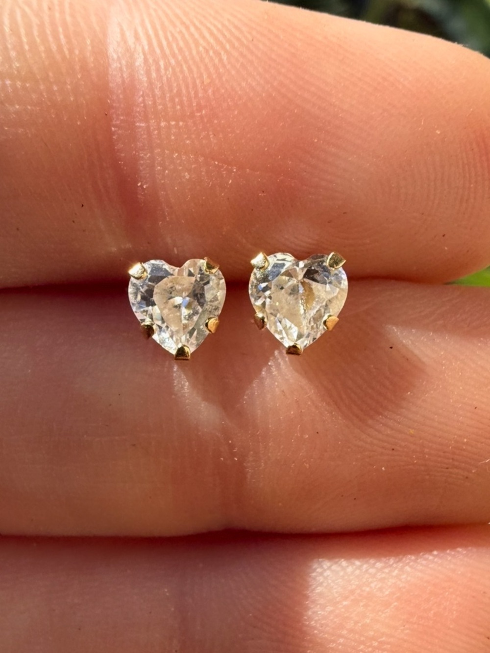 Solid 10k/14k gold genuine white topaz earrings